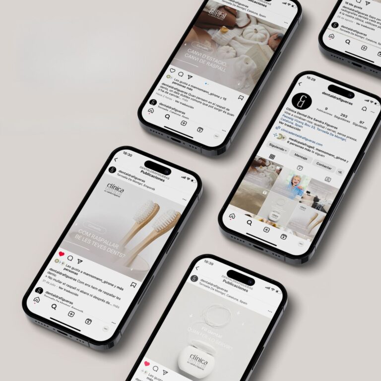 Campanya de xarxes socials per clínica denal - Mostra de publicacions a Instagram